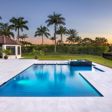 New Pool & Spa with Custom Stepping Stones in Weston