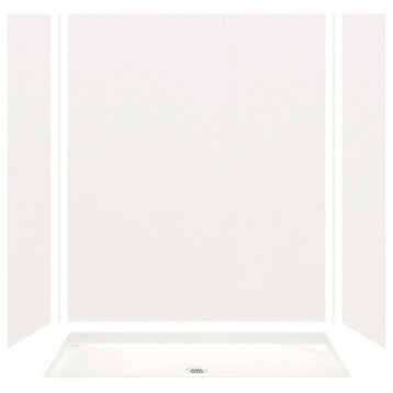 Transolid Expressions 60"x32"x72" Glue to Wall Alcove Shower Kit, White