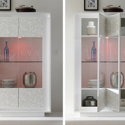 Vitrine Sky Serigraphy Flowers by LC Mobili - $1,025.00 - China Cabinets And Hutches