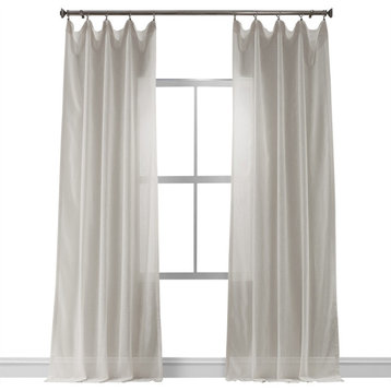 Gardenia Faux Linen Sheer Curtain Single Panel, 50"x84"