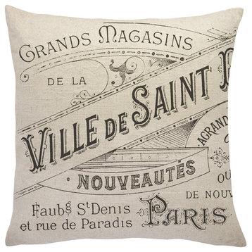 Paris Advertisement Linen Throw Pillow