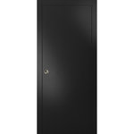 SARTODOORS - Pocket Door 28x80 | Planum 0010 Black Matte | Frames Kit Hardware Sliding - SartoDoors - the european doors of modern minimal design.