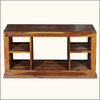 Contemporary Solid Wood Open Shelf TV Stand Media Console