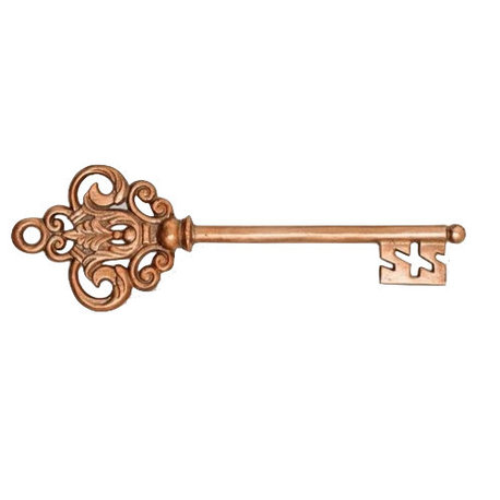 Rose Gold Castle Key Metal Wall Art