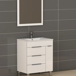 28 inch White Modern Bathroom Vanity - Bathroom Vanities And Sink Consoles