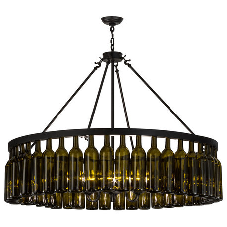 48W Tuscan Vineyard Estate 44 Wine Bottle Chandelier