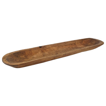 Rustic Baguette Dough Bowl-Long-Decorative Serving Bowl, Natural, Medium