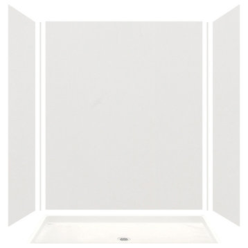 Transolid Expressions 60"x32"x72" Glue to Wall Alcove Shower Kit, Gray