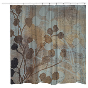 Cocoa Flower Shower Curtain Curtains By Lush Decor Spa Blue And Gold Shower Curtain