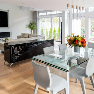 Rift Sawn White Oak Plank Flooring, Open Concept Living