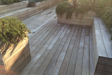 Ipe decking, benches and planters maintenance NW1 Camden