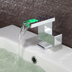 Contemporary Color Changing LED Bathroom Sink Faucet - T0828F - Bathroom Sink Faucets