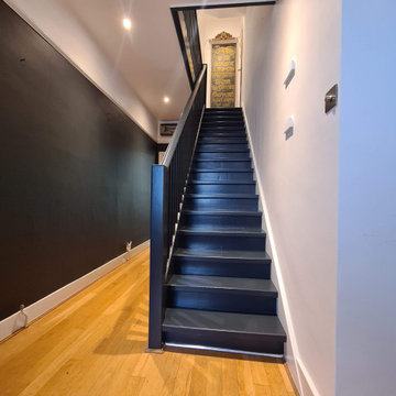 Black Hallway and staircase in Putney SW15 by www.midecor.co.uk