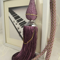 6 Colors QYM24 Polyester Curtain Tassel Tie Backs in Purple Color - Window Treatment Accessories