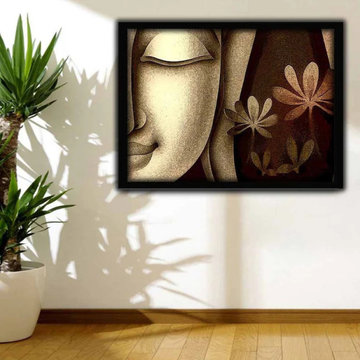 Abstract Buddha Canvas Print, Spiritual Wall Art, Buddhism Spa Yoga Room Wall De