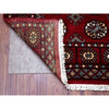 Rich Red Mori Bokara Hand Knotted Silky Wool Oriental Rug, 3'x4'10"