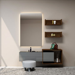 Dressing Table with Custom Storage in Dust Grey Olive Dark by Inspired Elements - Dressing Tables