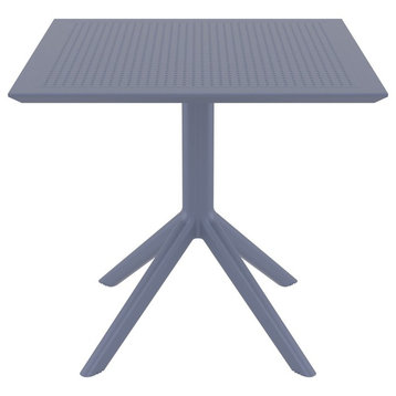 Compamia 31" Sky Square Table, Dark Gray