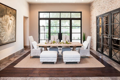 Trendy dining room photo in Houston