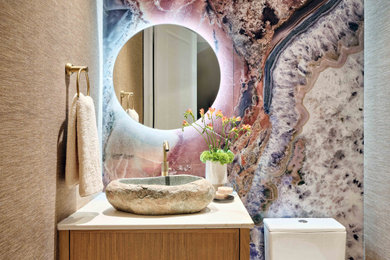 Inspiration for a powder room remodel in Miami