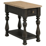 Riverside Furniture - Riverside Furniture Barrington Two Tone Chairside Table - The Barrington Two Tone collection features a combination of our Antique Oak and Matte Black finishes.