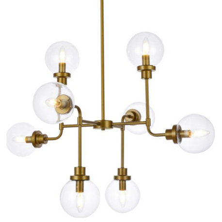 Elegant Lighting LD7039D36 Hanson 8 Light 36"W Abstract - Brass