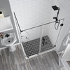 BromleyGS 59.25"-60.25"x32.375"x72" Frameless Corner Hinged Shower Enclosure