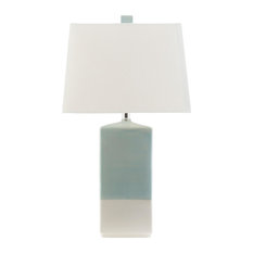 Malloy Table Lamp by Surya, Blue/White/Beige Shade