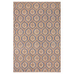 Bareens Designer Rugs - Bohemien Ziegler Korey Blue Brown Hand-Knotted Wool Rug - 8'10'' x 11'10'' - Enhance the ambiance of your home with this magnificent Persian-influenced Turkish hand-knotted rug made by skilled artisans capable of creating the most exceptional vegetable dyes and hand-spun wool. This exquisite handmade rug is a one-of-a-kind Peshawar Kafkaz, otherwise identified as Chobi, Chobi Peshawar, Oushak, or Ziegler rug. These handmade rugs are crafted in Pakistan utilizing superior-quality wool imported from Australia, New Zealand, and Korea in two types of weaves: the Persian weave and the Mori weave. This rug is meticulously crafted by hand using the finest natural vegetable dyes extracted from local plants. The artisans use a blend of hand-spun local and fine merino wool, resulting in a rug with a compelling texture, higher lanolin content, and longer staple. The artisans occasionally incorporate natural or artificial silk into the pile to enhance specific motifs. The finished product is an awe-inspiring execution of flawless design and an understated palette that exudes elegance.