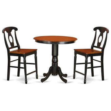 3-Piece Dining Counter Height Set, Dinette Table And 2 Counter Height Stool