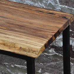 Live Edge Spalted Hickory Console Table - Console Tables