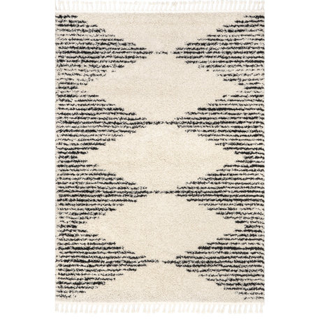 Nuloom Striped Shag Area Rug, Off White 2'x3'