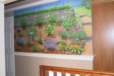 Example of a transitional hallway design in Boston