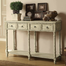 COASTER 950230 ANTIQUE CREAM CONSOLE TABLE - Console Tables
