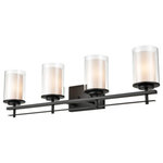 Millennium - Millennium 5504-MB Four Light Wall Sconce, Matte Black Finish - We all harbor a little vanity, and just the right selection of vanity light is certain to satisfy. It's an opportunity to make a bold design statement while bathing you in the perfect light. Light bulbs are not included.