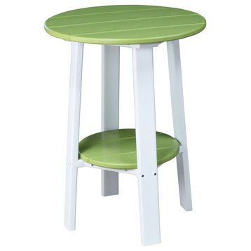 Poly Deluxe 28" End Table, Lime Green & White