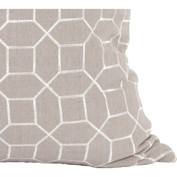 HOWARD ELLIOTT TRELLIS Pillow Throw 20x20 Sand Slate Gray Beige Linen