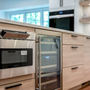 Glossy White & Natural Wood Kitchen Transformation