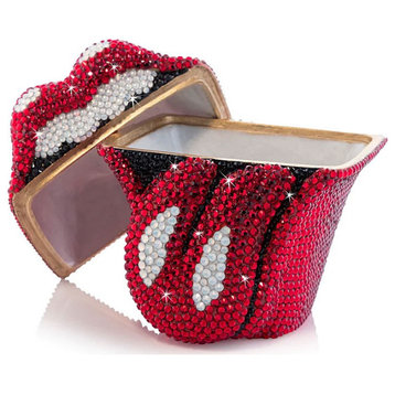 Jay Strongwater Rolling Stones Lips Rock Box