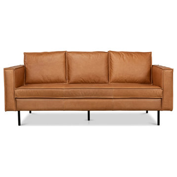 Esprit Leather Sofa Mid-Century Modern