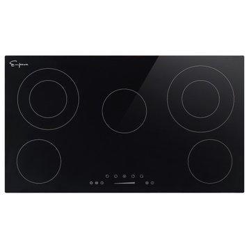 Built-in 36" 5 Elements Smooth Surface, Radiant Black Electric Cooktop
