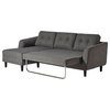 Belagio Sofa Bed With Chaise Charcoal Left