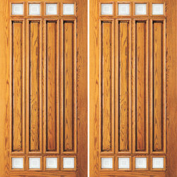 Front Mahogany Double Door, 4 Panel 8 Lite - Front Doors