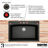 Karran Drop-In Quartz Composite 33" 1-Hole Single Bowl Kitchen Sink Kit, Black