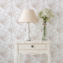 Floral toile de jouy wallpaper - Wallpaper
