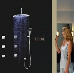 Trialo Solid Brass Color Changing Water Powered Led Shower with Adjustable Body - Showerheads And Body Sprays