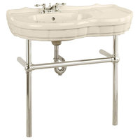 Bone Console Sink Southern Belle with Satin Nickel Bistro Legs