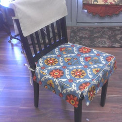 Reversible Custom Chair Cushions/Mini-Slipcovers - Decorative Pillows