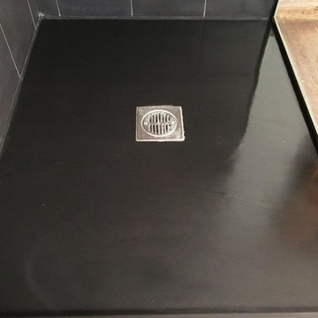 Severely Stained Slate Shower Cubicle Restored with Burnishing in Clapham