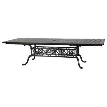 Grand Terrace 44"x74"/114" Rectangular Extension Dining Table, Midnight Gold